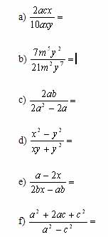 Lista de exercícios de simplificação de frações algébricas - sequência 2 